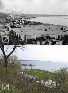 Burlington waterfront then and now